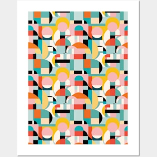 Bauhaus Geometric Pattern II Posters and Art